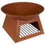 electriQ Round Rust Effect Wood Burning Outdoor Garden Fire Pit