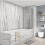 Grey Marmo Linea Wall Panel 600mm with Tongue and Groove - Wetwall