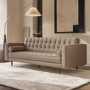 Beige Vegan Leather 3-Seater Sofa - Elba