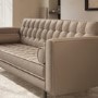 Beige Vegan Leather 3-Seater Sofa - Elba