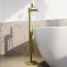 Brushed Brass Freestanding Bath Shower Mixer Tap - Elina