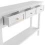 Large Narrow Console Table in White Wood with Drawers - Elms