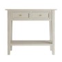 Small Narrow Taupe Wood Console Table with Drawers - Elms