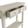 Small Narrow Taupe Wood Console Table with Drawers - Elms