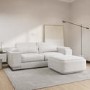 Curved Cream Boucle 3 Seater Sofa - Elvi