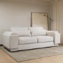 3 Seater Sofa and Footstool Set in Creakm Boucle - Elvi