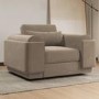 Mink Velvet Armchair and Footstool Set - Elvi