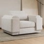 Cream Boucle Armchair and Footstool - Elvi