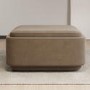 Large Mink Velvet Footstool with Storage - Elvi