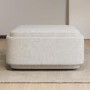 Large Cream Boucle Footstool with Storage - Elvi