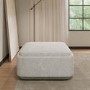 Large Cream Boucle Footstool with Storage - Elvi