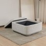 Large Cream Boucle Footstool with Storage - Elvi