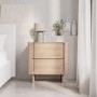 Light Wood Mid Century 2 Drawer Bedside Table  - Emile Sustainable Furniture