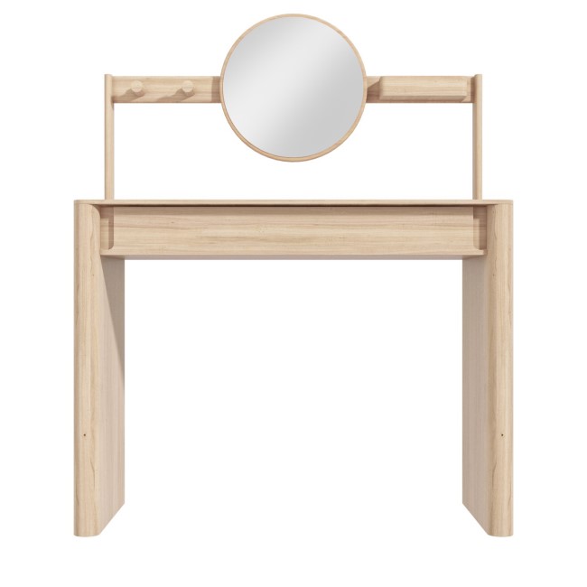 Light Wood Mid Century Dressing Table with Mirror - Emile Sustainable Furniture