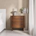 Dark Wood Mid Century 2 Drawer Bedside Table - Emile Sustainable Furniture