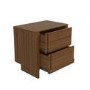 Dark Wood Mid Century 2 Drawer Bedside Table - Emile Sustainable Furniture