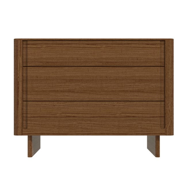 Dark Wood Mid Century Chest of 3 Drawers - Emile Sustainable Furniture