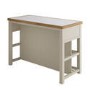 Beige Freestanding Kitchen Island with Storage & Stone Top - 140cm - Emilia