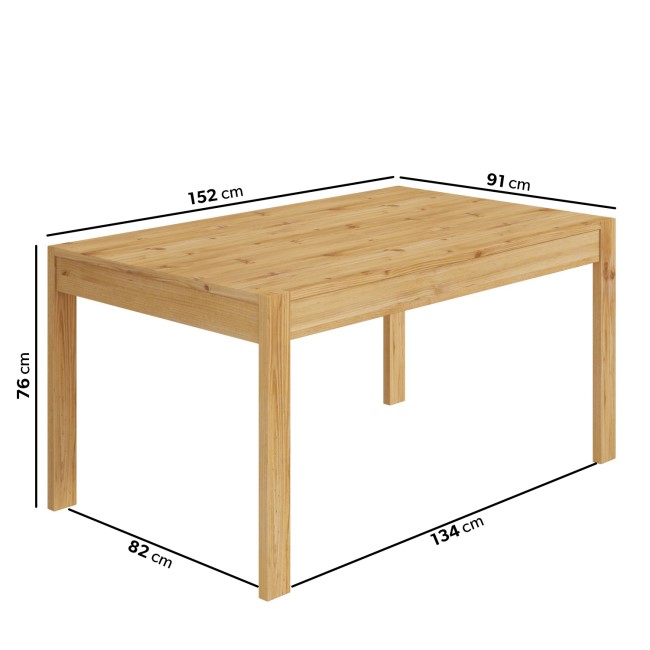 Rectangle Solid Wood Dining Table - Seats 6 - Emerson