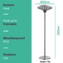 electriQ Mushroom Style Electric Infrared Patio Heater - Silver