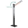 electriQ Freestanding Electric Patio Heater - 1.8kW with 5 Heat Settings Remote and Light