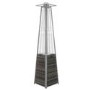 electriQ Pyramid Flame Tower Outdoor Gas Patio Heater - Grey Rattan