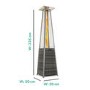 electriQ Pyramid Flame Tower Outdoor Gas Patio Heater - Grey Rattan