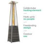 electriQ Pyramid Flame Tower Outdoor Gas Patio Heater - Grey Rattan