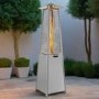 electriQ Pyramid Flame Tower Outdoor Gas Patio Heater - Stainless Steel