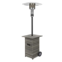 electriQ Mushroom Outdoor Gas Patio Heater - Grey Rattan