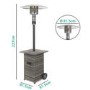 electriQ Mushroom Outdoor Gas Patio Heater - Grey Rattan