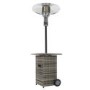 electriQ Mushroom Outdoor Gas Patio Heater - Grey Rattan