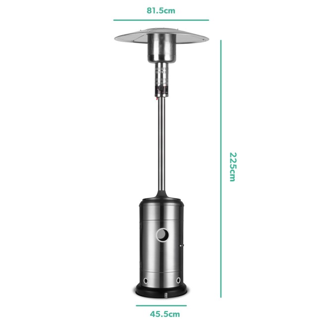 electriQ Mushroom Outdoor Gas Patio Heater - Silver