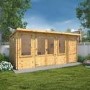 Mercia -  Pent Log Cabin With Side Shed 5.1 x 2.4m - 19mm