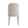 Beige Textured Upholstered Curved Dining Chair with Wooden Legs - Etta