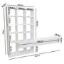 White Gloss Wall Hung Bookcase with Open Shelving and Drawers - Everett