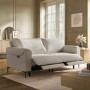 Beige Fabric 3 Seater Electric Recliner Sofa - Ezra