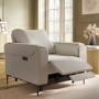 Beige Fabric Electric Recliner Armchair - Ezra