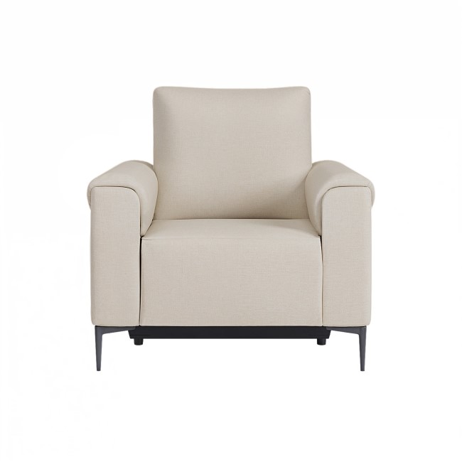 Beige Fabric Electric Recliner Armchair with Footrest - Ezra