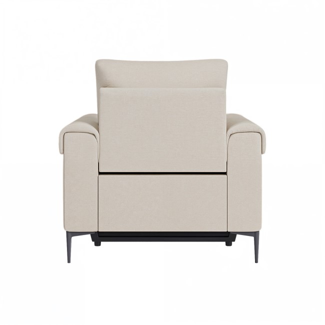 Beige Fabric Electric Recliner Armchair with Footrest - Ezra