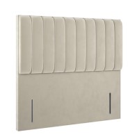 Beige Velvet King Size Headboard with Vertical Stripe - Langston