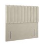 Beige Velvet King Size Headboard with Vertical Stripe - Langston