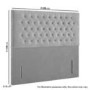 Grey Velvet Single Chesterfield Headboard - Langston