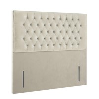 Beige Velvet Single Chesterfield Headboard - Langston