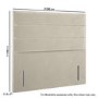 Beige Velvet Single Headboard with Horizontal Stripe - Langston