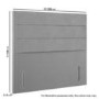 Grey Velvet Small Double Headboard with Horizontal Stripe - Langston