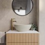 Beige Unglazed Round Countertop Basin 410mm - Fawn