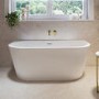 Freestanding Fluted Double Ended Back To Wall Bath 1500 x 745mm - Gable