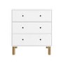 Kids White Scandi Chest of 3 Drawers with Wooden Legs - Juni