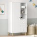 Kids White Scandi Wardrobe with Drawers and Shelves - Juni